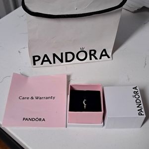 Sterling silver pandora cresent moon ring
